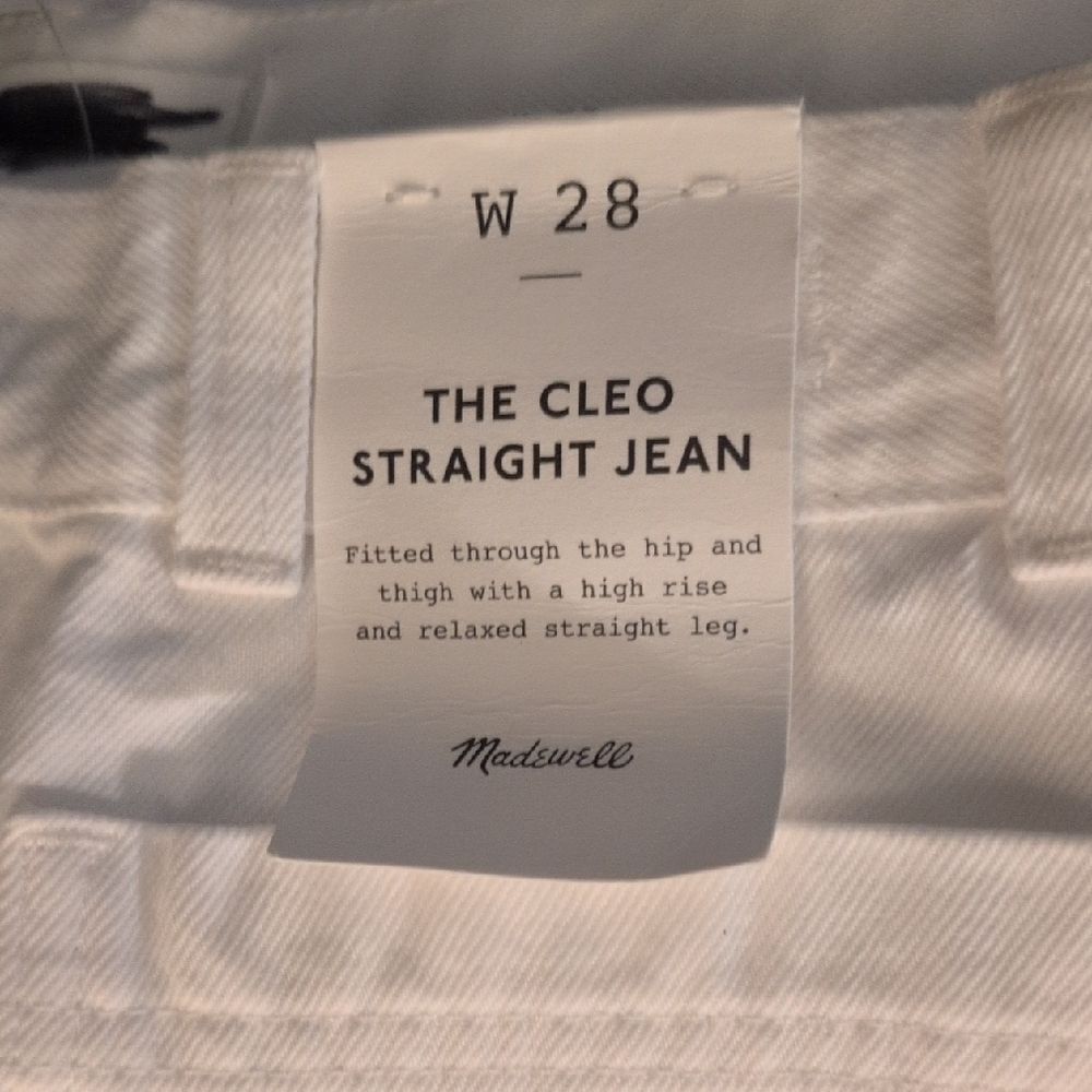 NWT Madewell Cleo Straight Jeans White High Rise Size - Picture 4 of 11